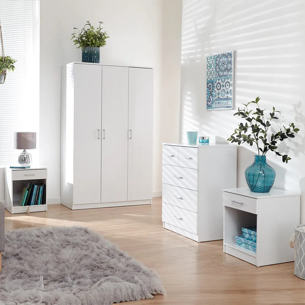 Panama 4 Piece Bedroom Furniture Set - White image