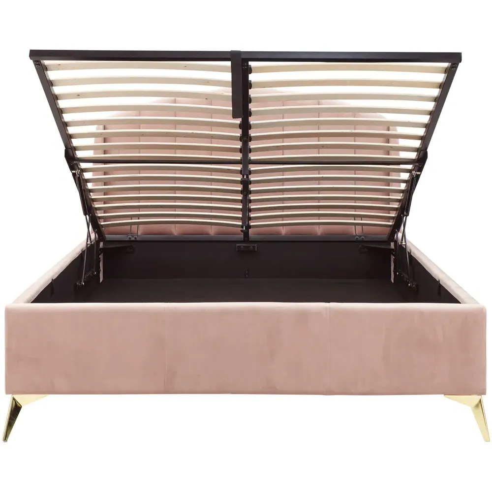 Pettine King Size Ottoman Storage Bed - Pink