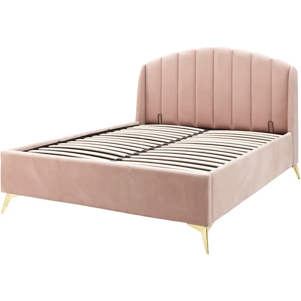 Pettine King Size Ottoman Storage Bed - Pink