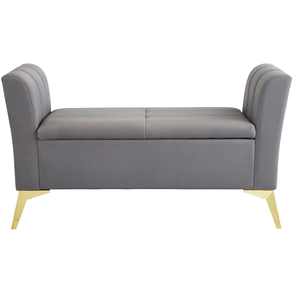 Pettine Ottoman Storage Bench - Grey