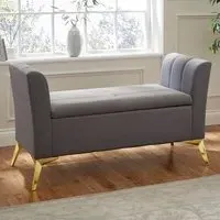 Pettine Ottoman Storage Bench - Grey