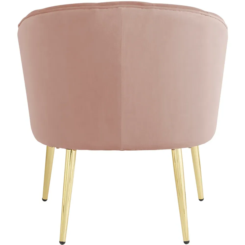 Pettine Plush Fabric Accent Chair - Pink, Velvet