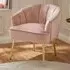 Pettine Plush Fabric Accent Chair - Pink, Velvet