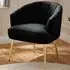 Pettine Scallop Accent Chair - Black, Velvet