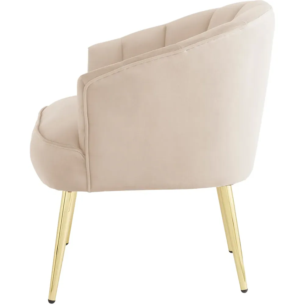Pettine Scallop Accent Chair - Cream, Velvet