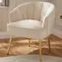 Pettine Scallop Accent Chair - Cream, Velvet