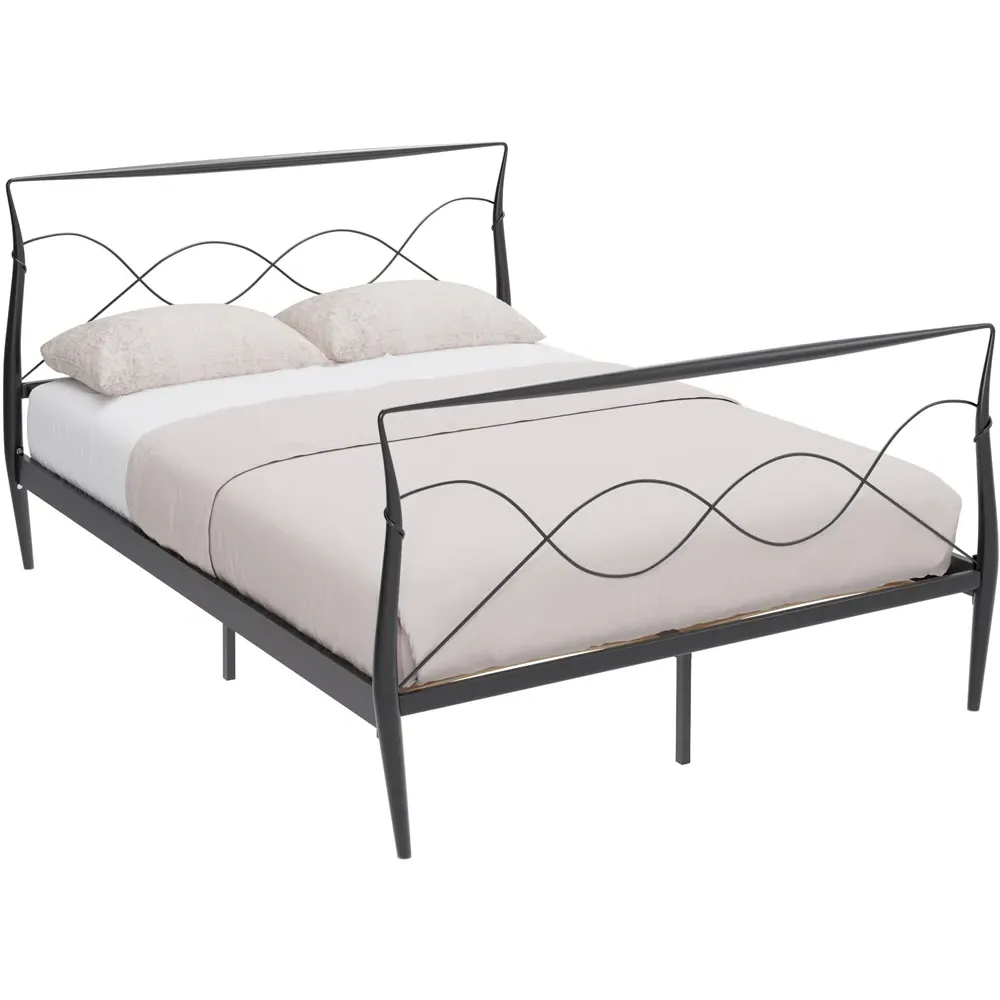 Rimini King Size Metal Bed Frame - Black