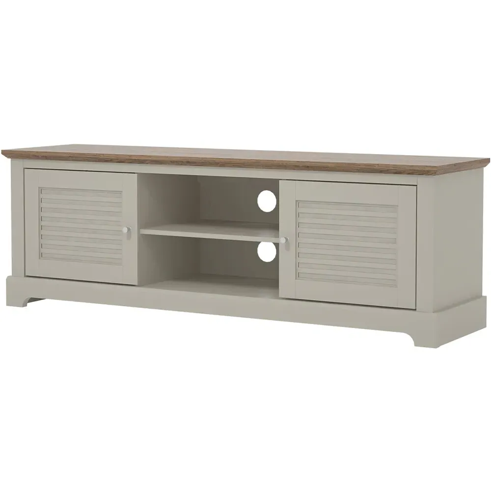 Salcombe 2 Door TV Unit with Storage - Light Grey