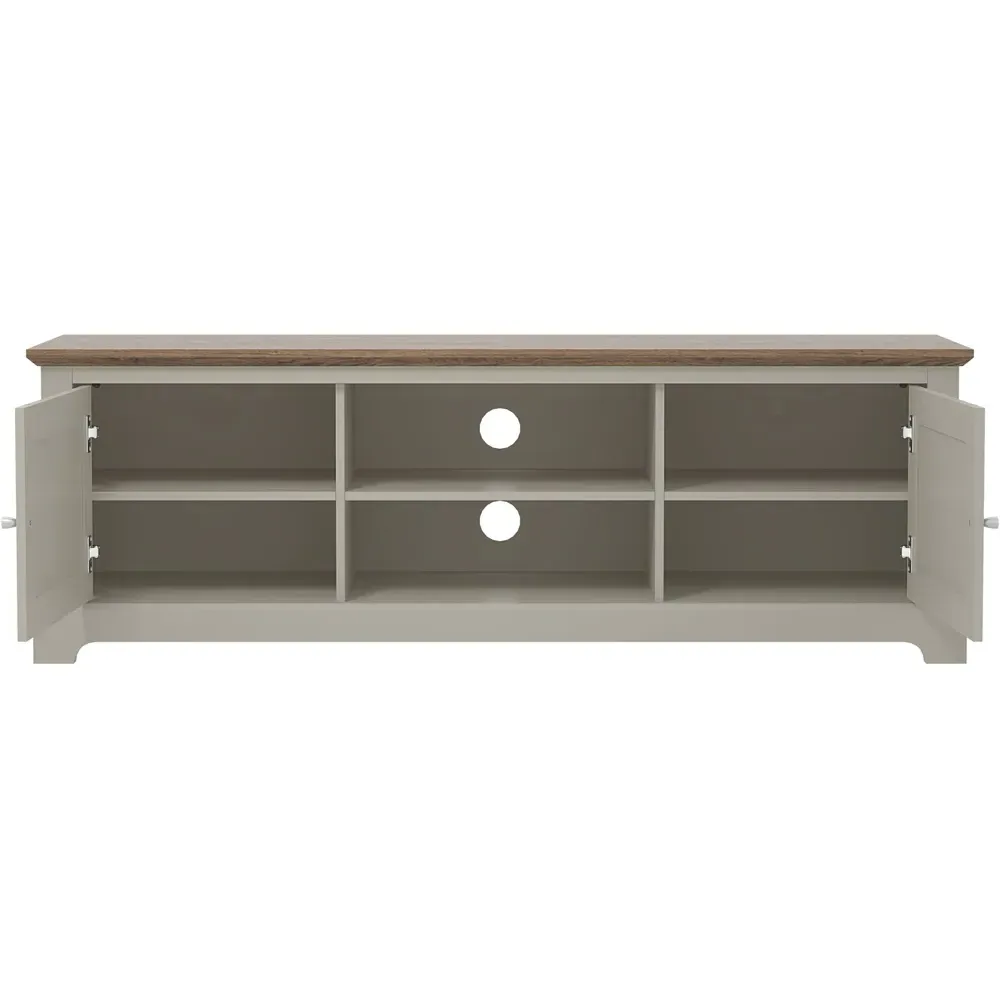Salcombe 2 Door TV Unit with Storage - Light Grey