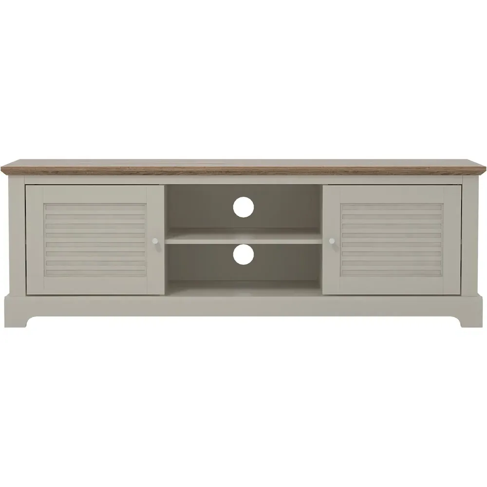 Salcombe 2 Door TV Unit with Storage - Light Grey