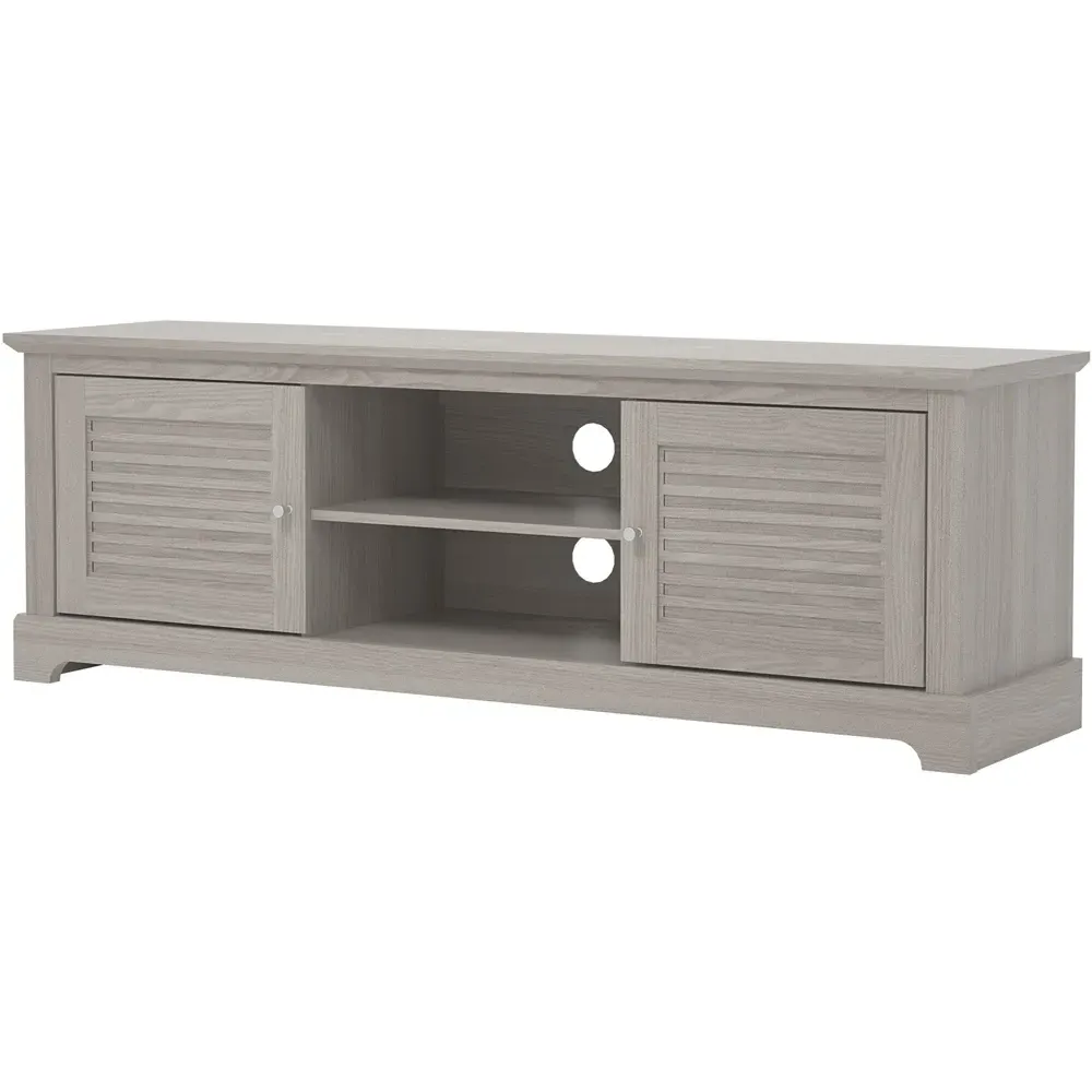 Salcombe 2 Door TV Unit with Storage - Warm Grey Oak