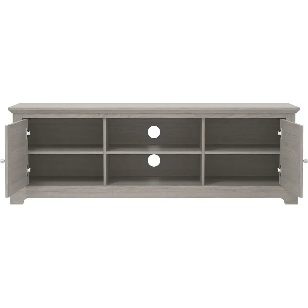 Salcombe 2 Door TV Unit with Storage - Warm Grey Oak