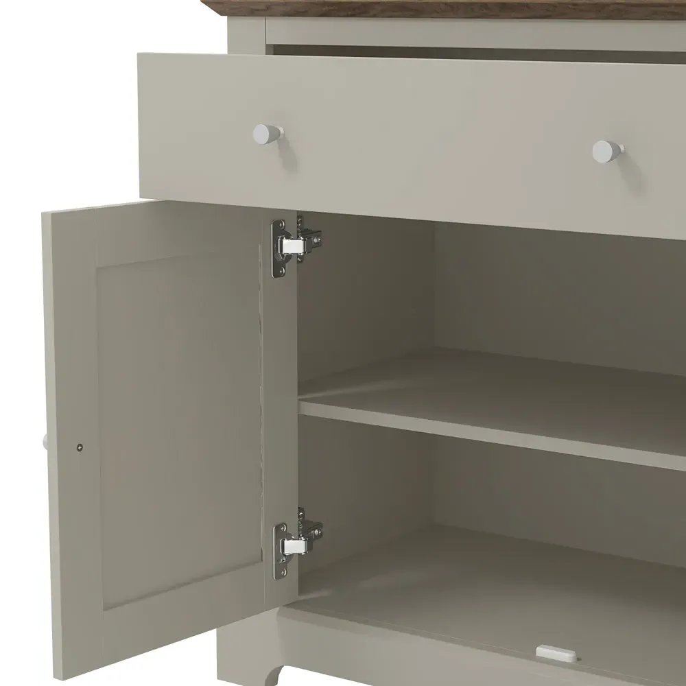 Salcombe Compact Sideboard with Drawer - Light Grey