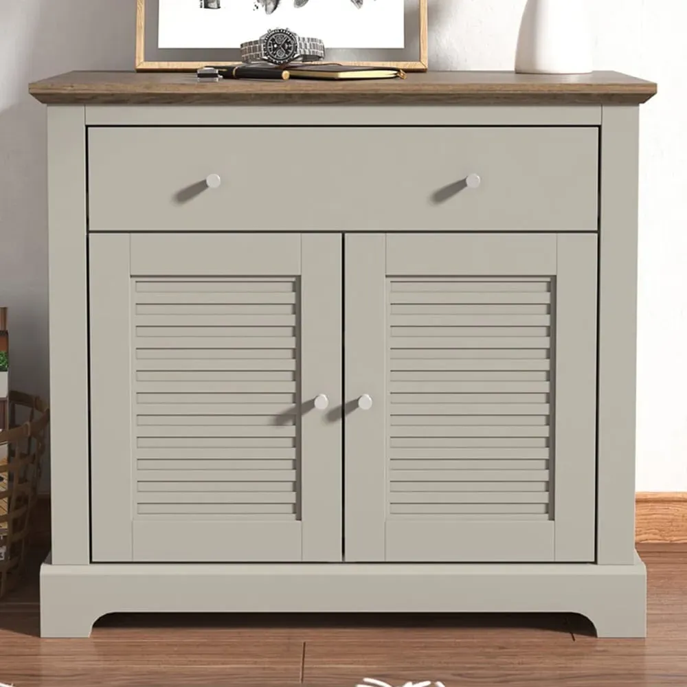 Salcombe Compact Sideboard with Drawer - Light Grey image