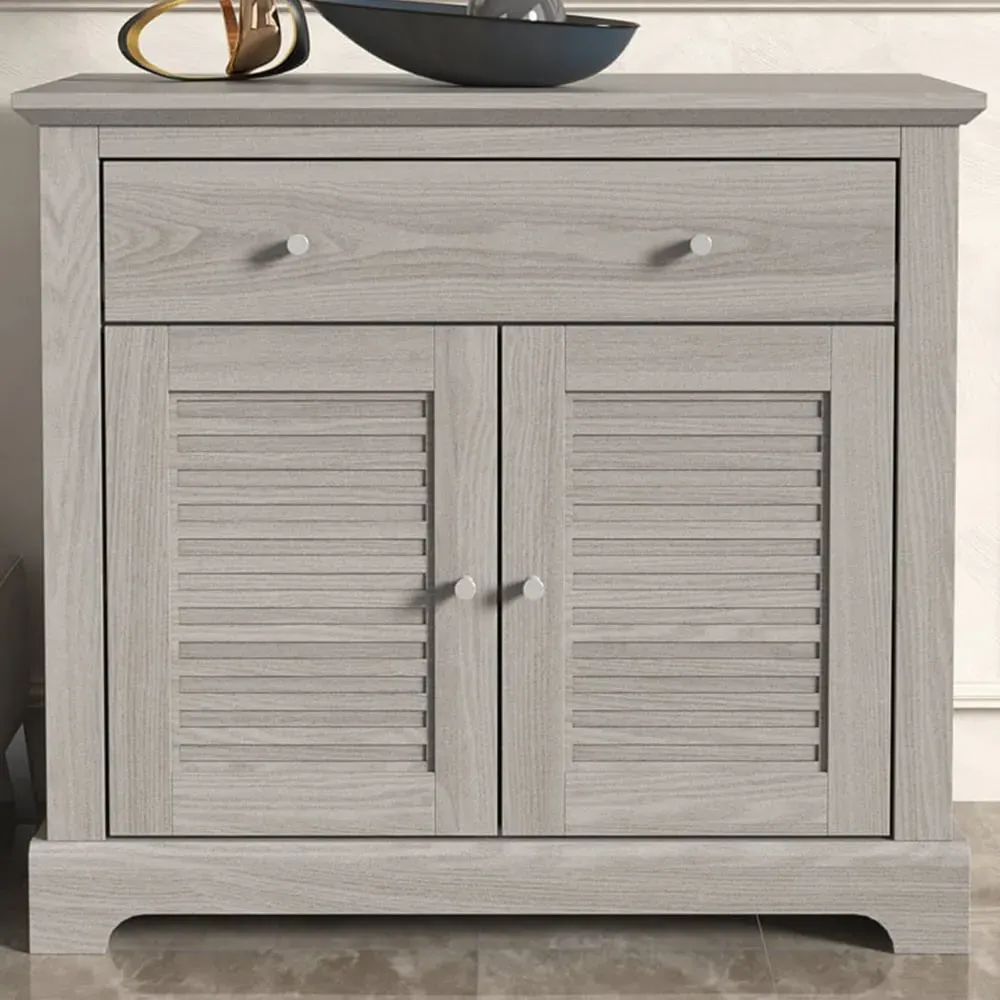 Salcombe Compact Sideboard with Drawer - Warm Grey Oak