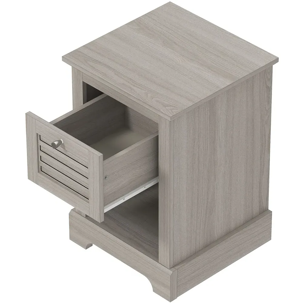 Salcombe Single Drawer Lamp Table - Grey, Oak