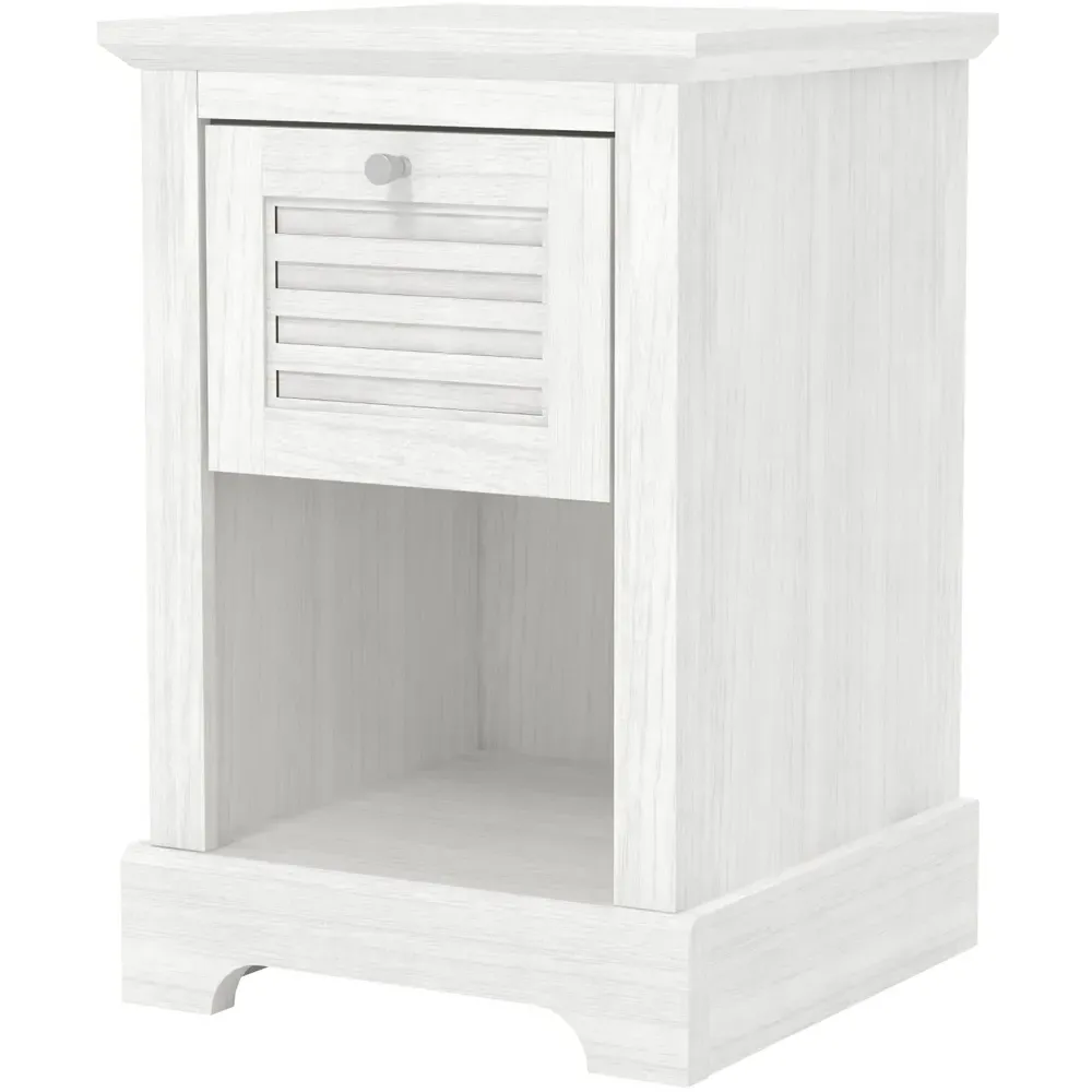 Salcombe Single Drawer Lamp Table - White, Oak