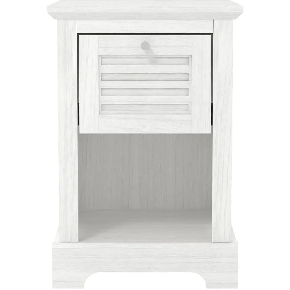 Salcombe Single Drawer Lamp Table - White, Oak