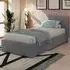 Single End Lift Ottoman Bed with Storage - Grey, Faux Leather