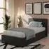 Single Ottoman Bed with Storage - Black, Faux Leather