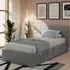 Single Ottoman Bed with Storage - Grey, Faux Leather