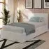 Single Ottoman Bed with Storage - White, Faux Leather