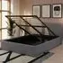 Small Double End Lift Ottoman Bed with Storage - Grey, Faux Leather