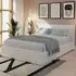 Small Double End Lift Ottoman Bed with Storage - White, Faux Leather