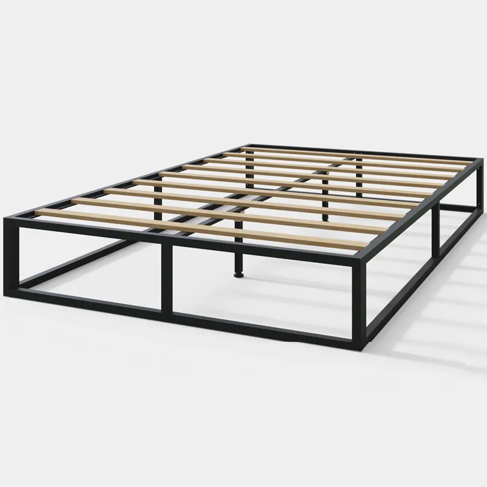 Small Double Platform Bed Frame - Black, Metal