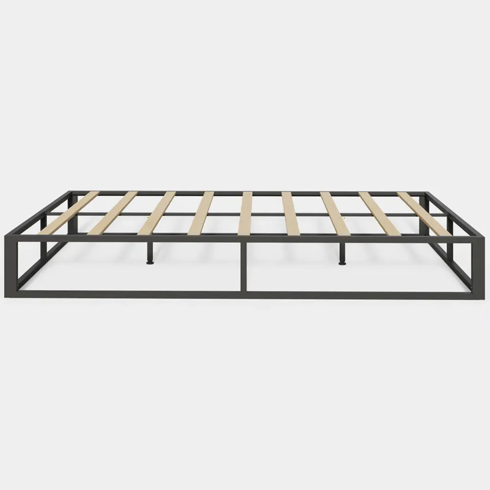 Small Double Platform Bed Frame - Black, Metal