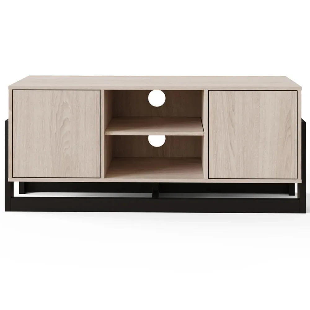 Taite 2 Door TV Unit with Storage - Brown, Oak