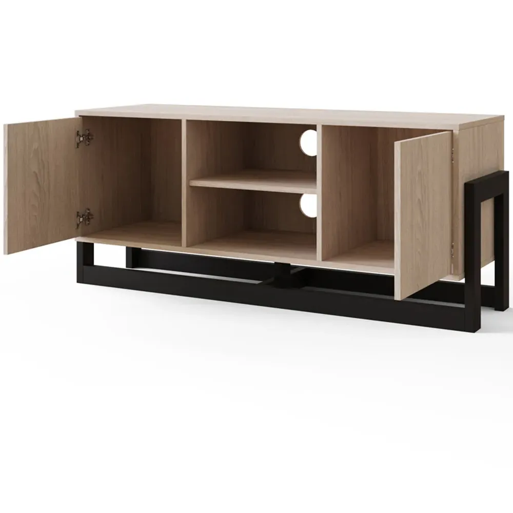 Taite 2 Door TV Unit with Storage - Brown, Oak