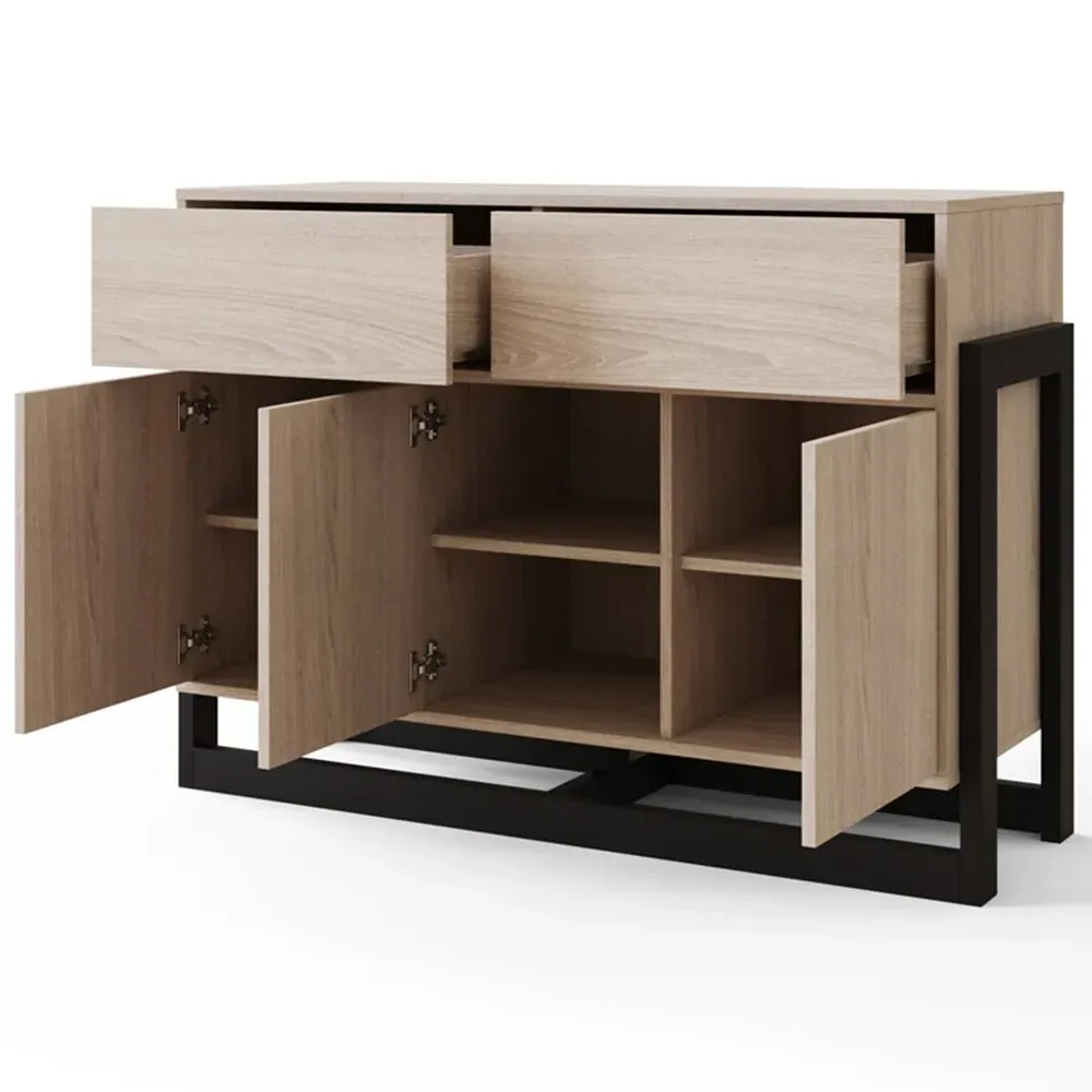 Taite 3 Door 2 Drawer Sideboard - Brown, Oak