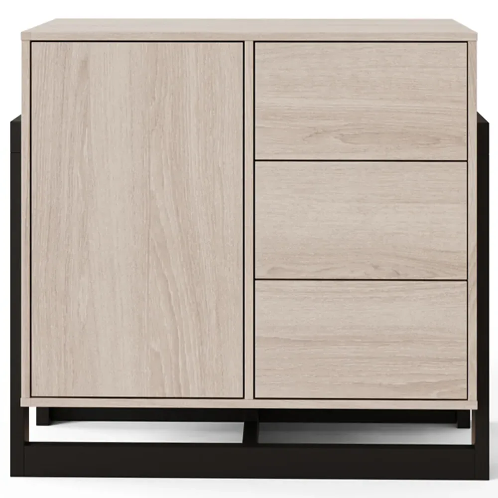 Taite Single Door 3 Drawer Sideboard - Brown, Oak