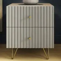 Thalia 2 Drawer Bedside Table - Grey