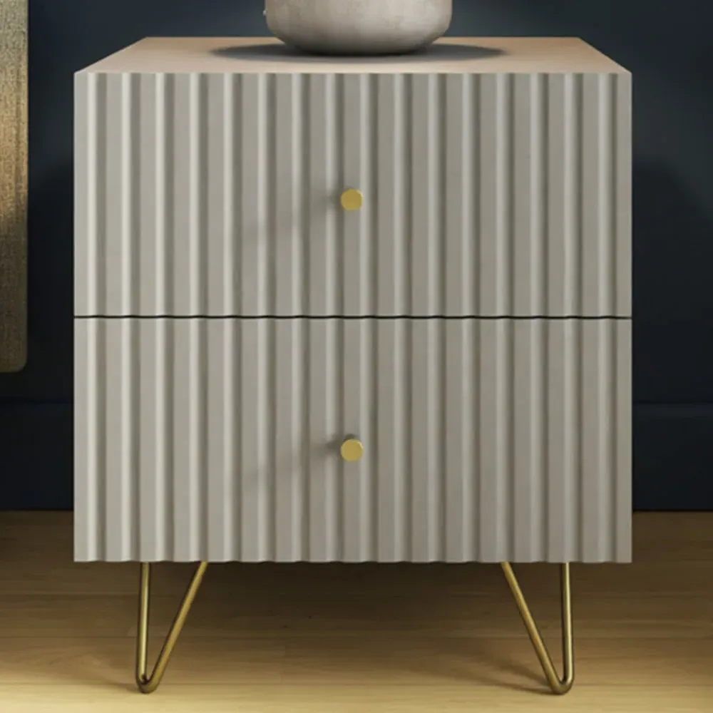 Thalia 2 Drawer Bedside Table - Grey image