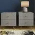 Thalia 2 Drawer Bedside Table Set of 2 - Grey