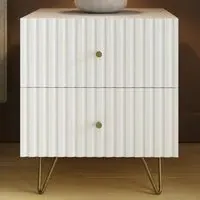 Thalia 2 Drawer Bedside Table - White