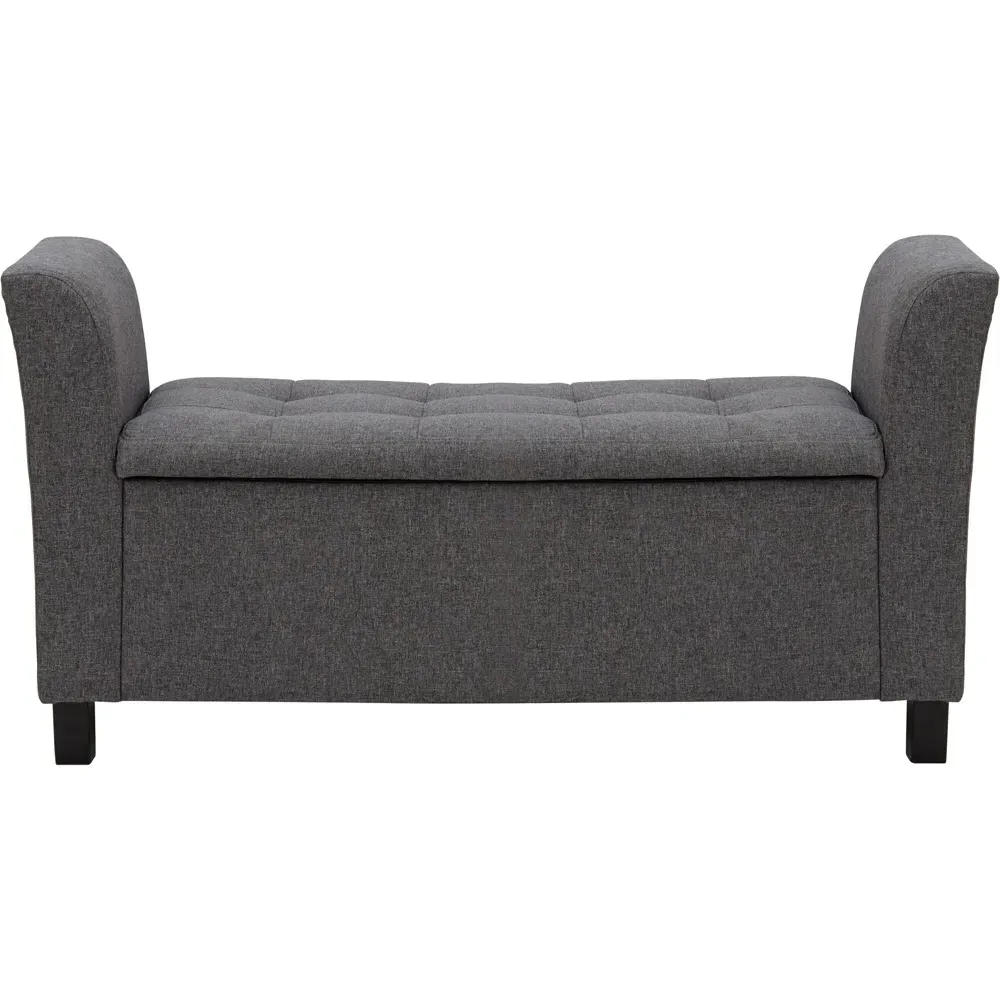 Verona Upholstered Window Seat with Storage - Grey