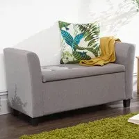 Verona Upholstered Window Seat with Storage - Grey