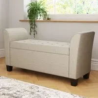 Verona Window Seat with Storage - Cream, Fabric