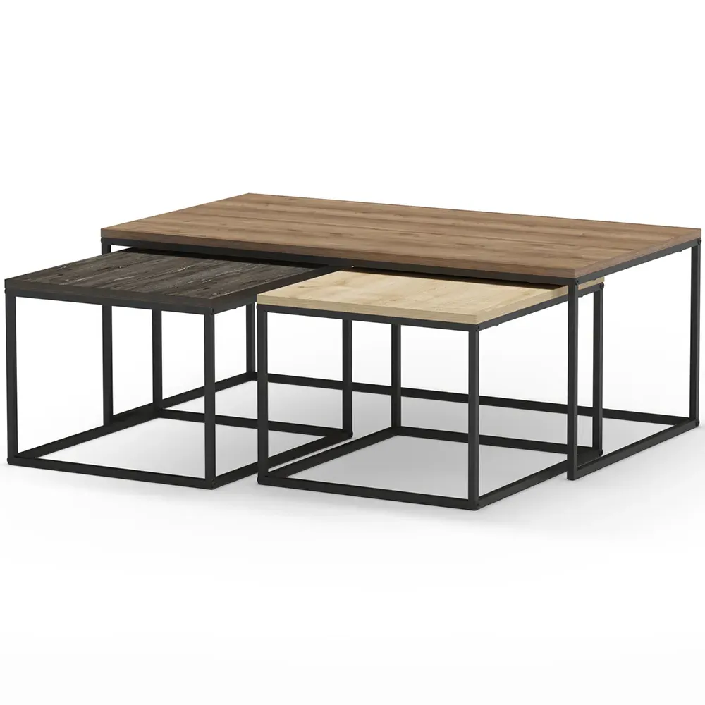 Wemlock Nest of Tables Set of 3 - Brown, Oak