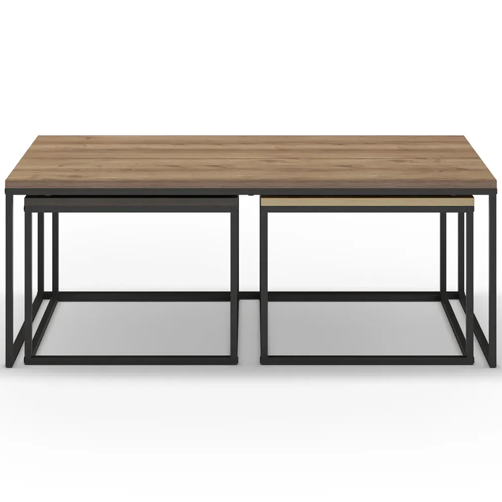 Wemlock Nest of Tables Set of 3 - Brown, Oak