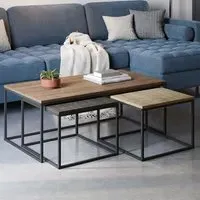 Wemlock Nest of Tables Set of 3 - Brown, Oak