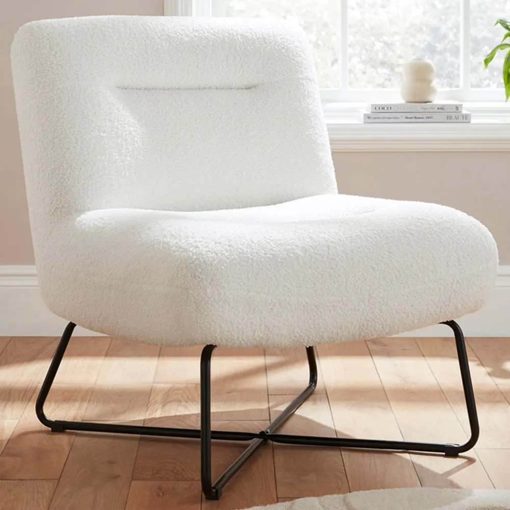 Willow Accent Chair - Cream, Boucle image