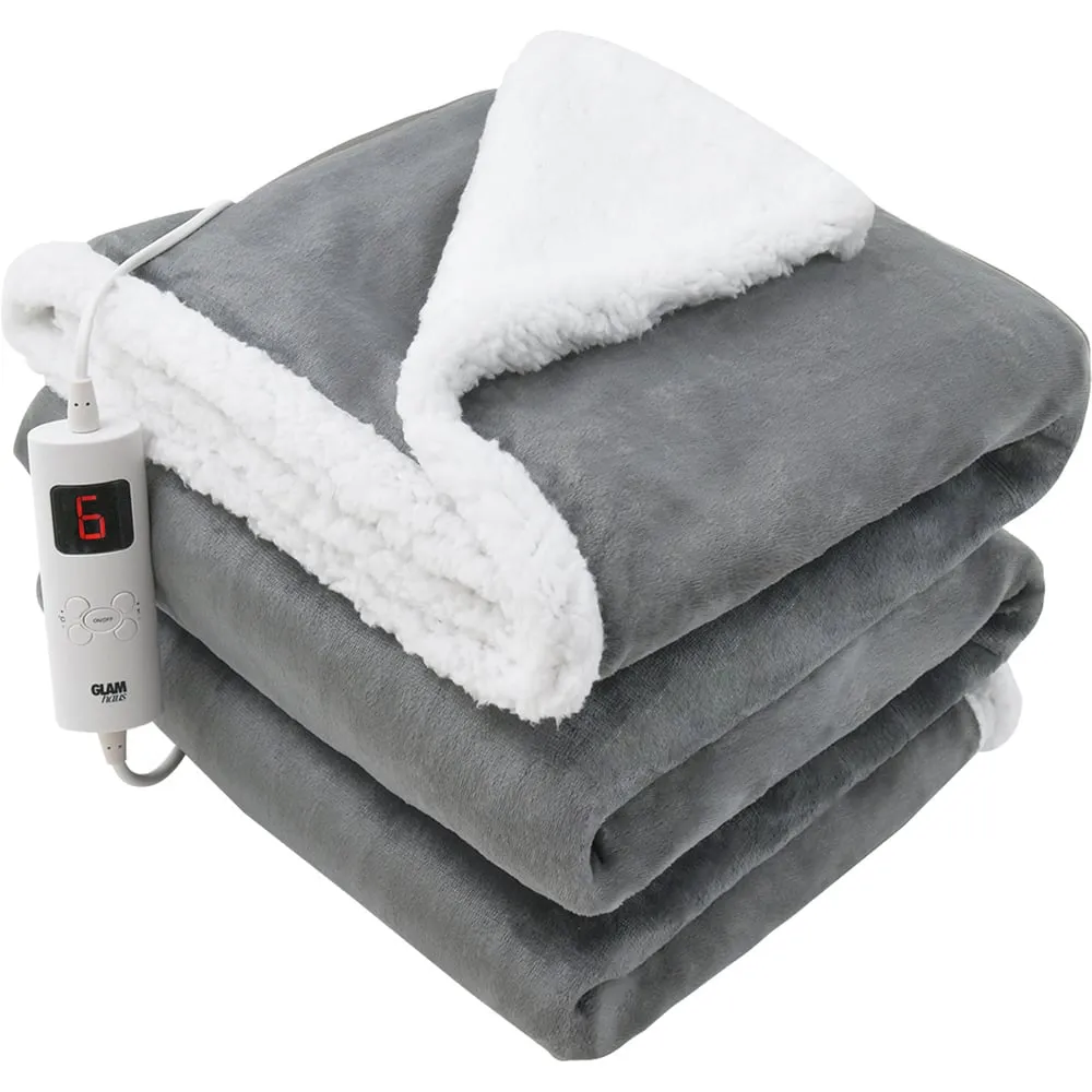 Electric Heated Throw 160 x 130cm - Grey image