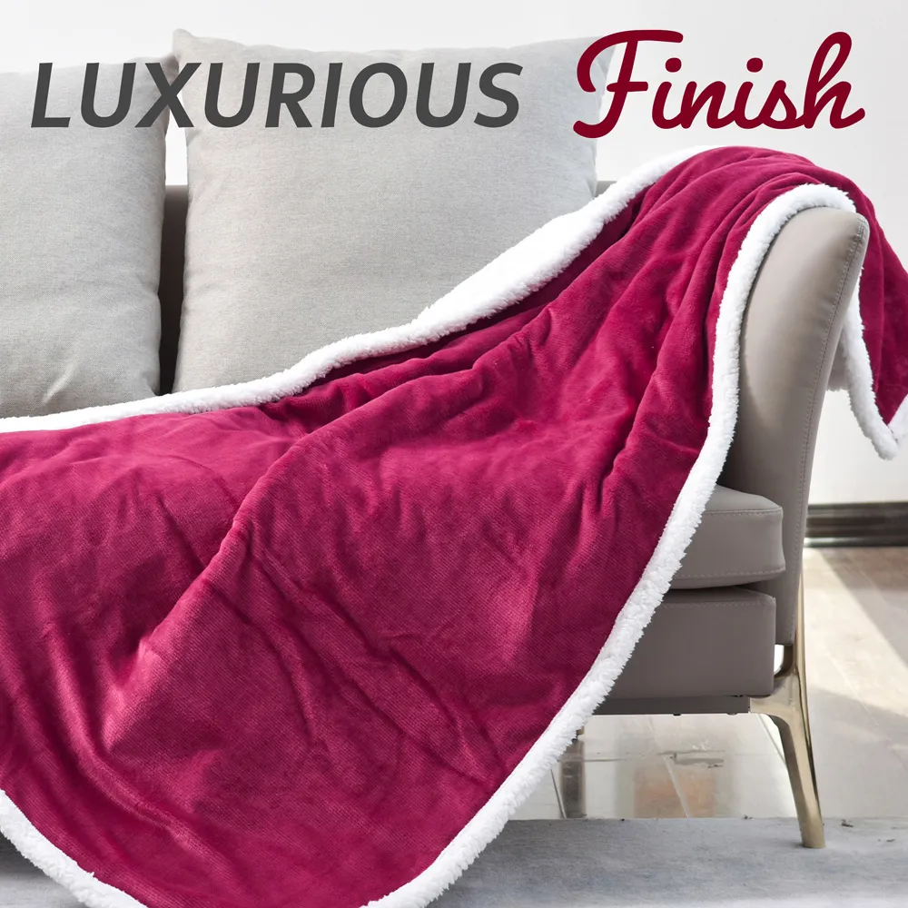 Electric Throw Blanket with Timer - Deep Pink