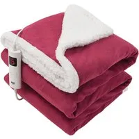 Electric Throw Blanket with Timer - Deep Pink