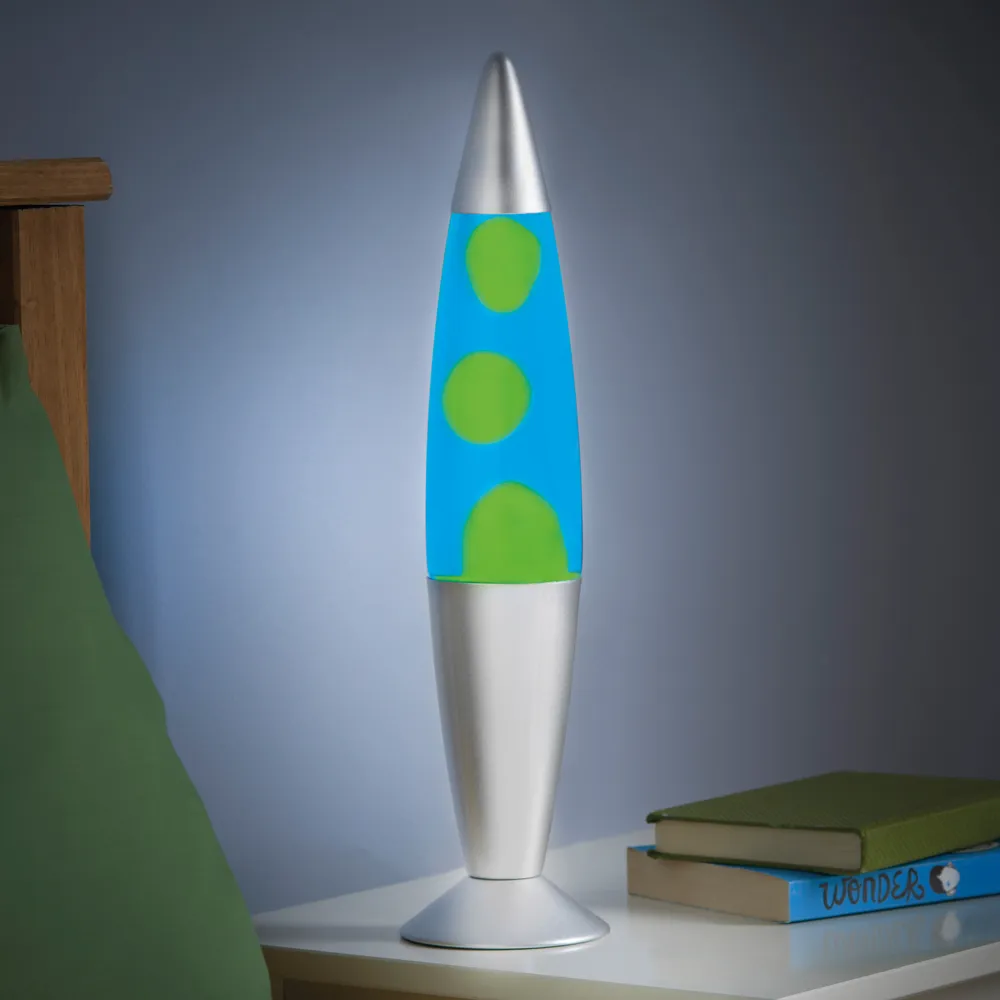 16 inch Lava Lamp - Blue, Silver