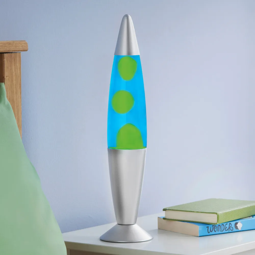 16 inch Lava Lamp - Blue, Silver